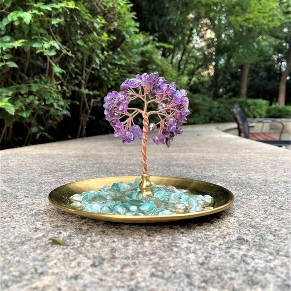 Incense Holder for Sticks, Healing Crystal Stone Money Tree Incense Burner, Ash - Picture 2 of 6